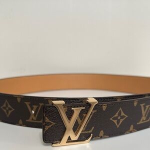 Louis Vuitton Brown and Gold Monogram Belt